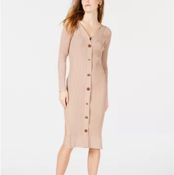 button up sweater dress